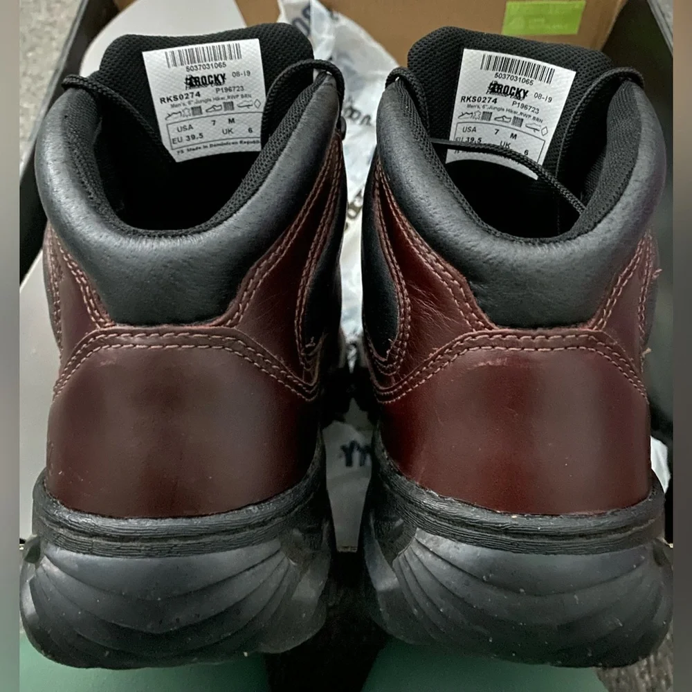 Rocky 6" Tall Brown Hiker Hiking Work Boots Vibram Sole Size 39.5 - Picture 11 of 12